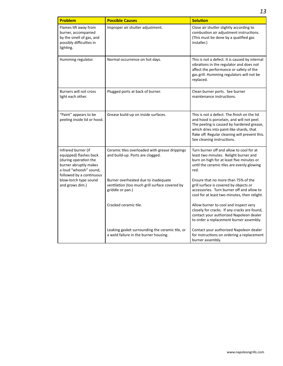 Napoleon Grills 485RSIB User Manual | Page 13 / 38