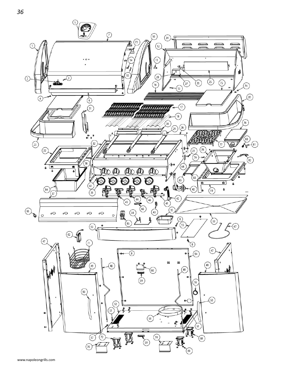 Napoleon Grills 485RSIB User Manual | Page 36 / 38