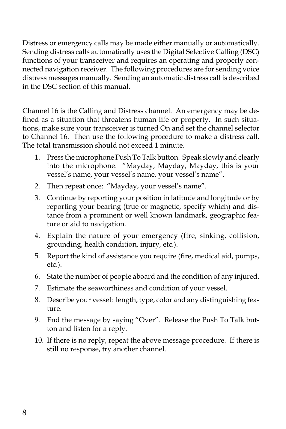 Basic radio communication procedures | NASA SX 35 DSC User Manual | Page 10 / 58