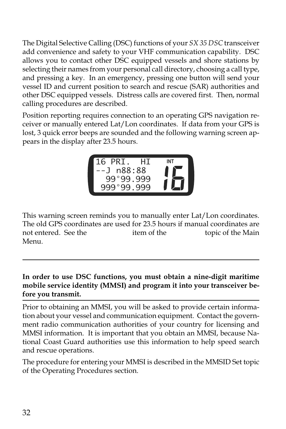 Dsc operation | NASA SX 35 DSC User Manual | Page 34 / 58