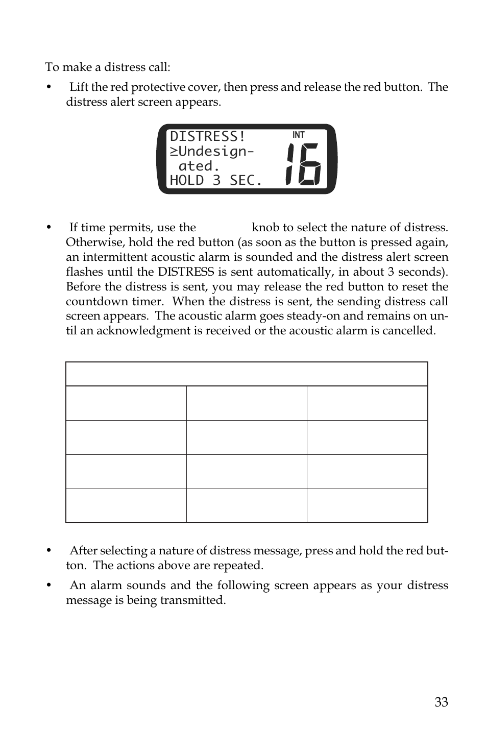 Sx 35 dsc, Distress! ≥undesign- ated. hold 3 sec | NASA SX 35 DSC User Manual | Page 35 / 58