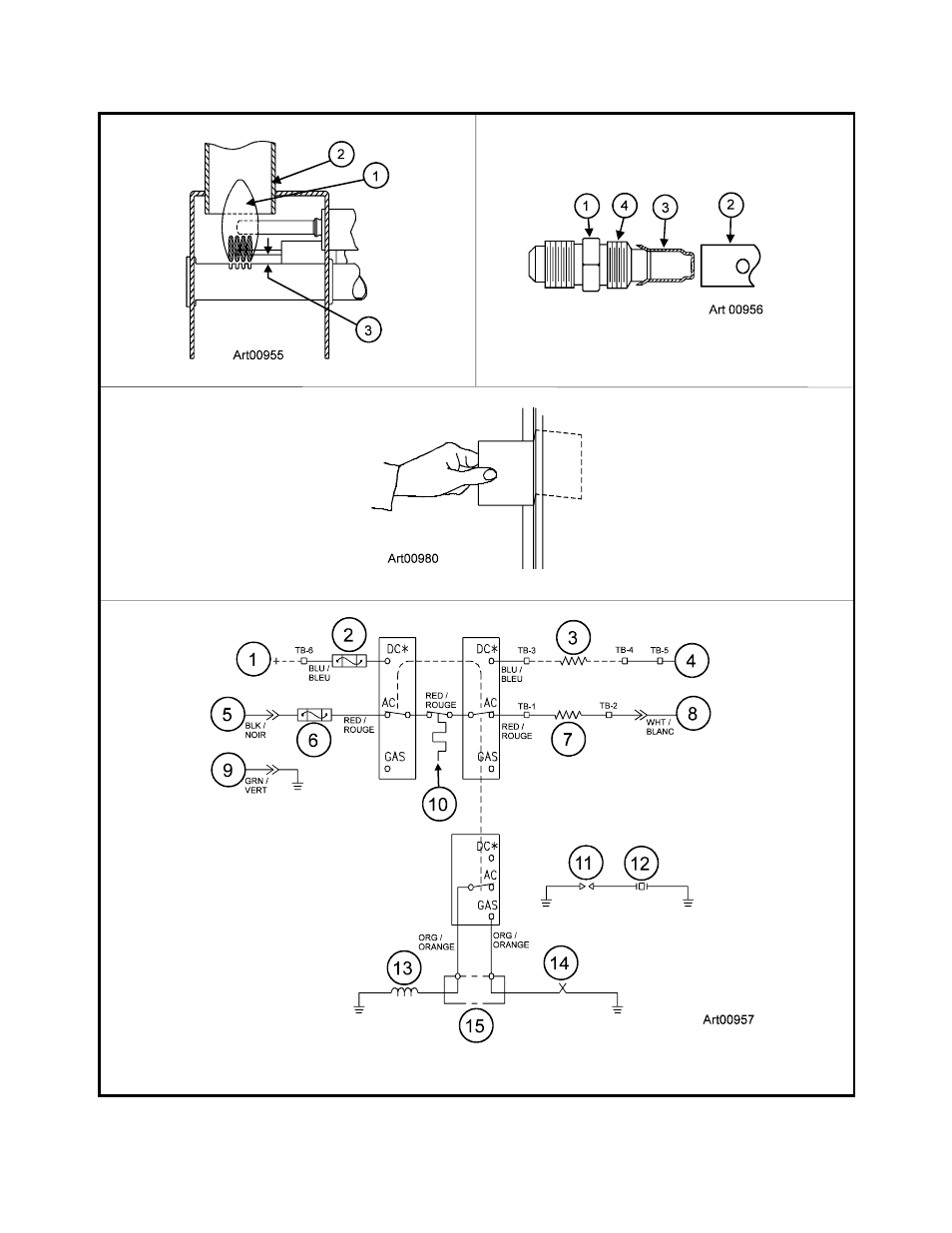 Graphic art00980, Graphic art00955, Graphic art00956 | Graphic art00957 | Norcold 323X User Manual | Page 16 / 17