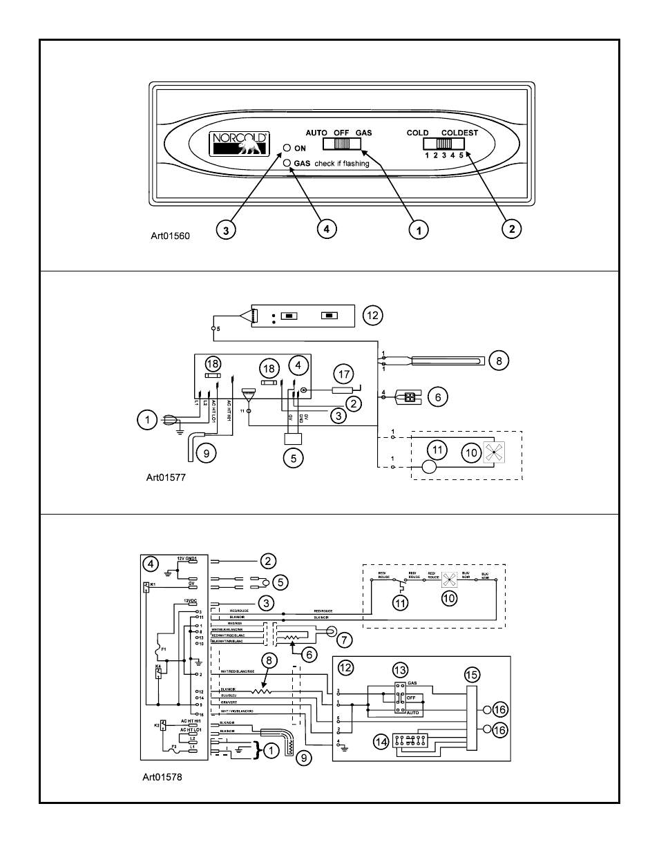 Graphic art01560, Graphic art01577, Graphic art01578 | Norcold N81X User Manual | Page 14 / 14