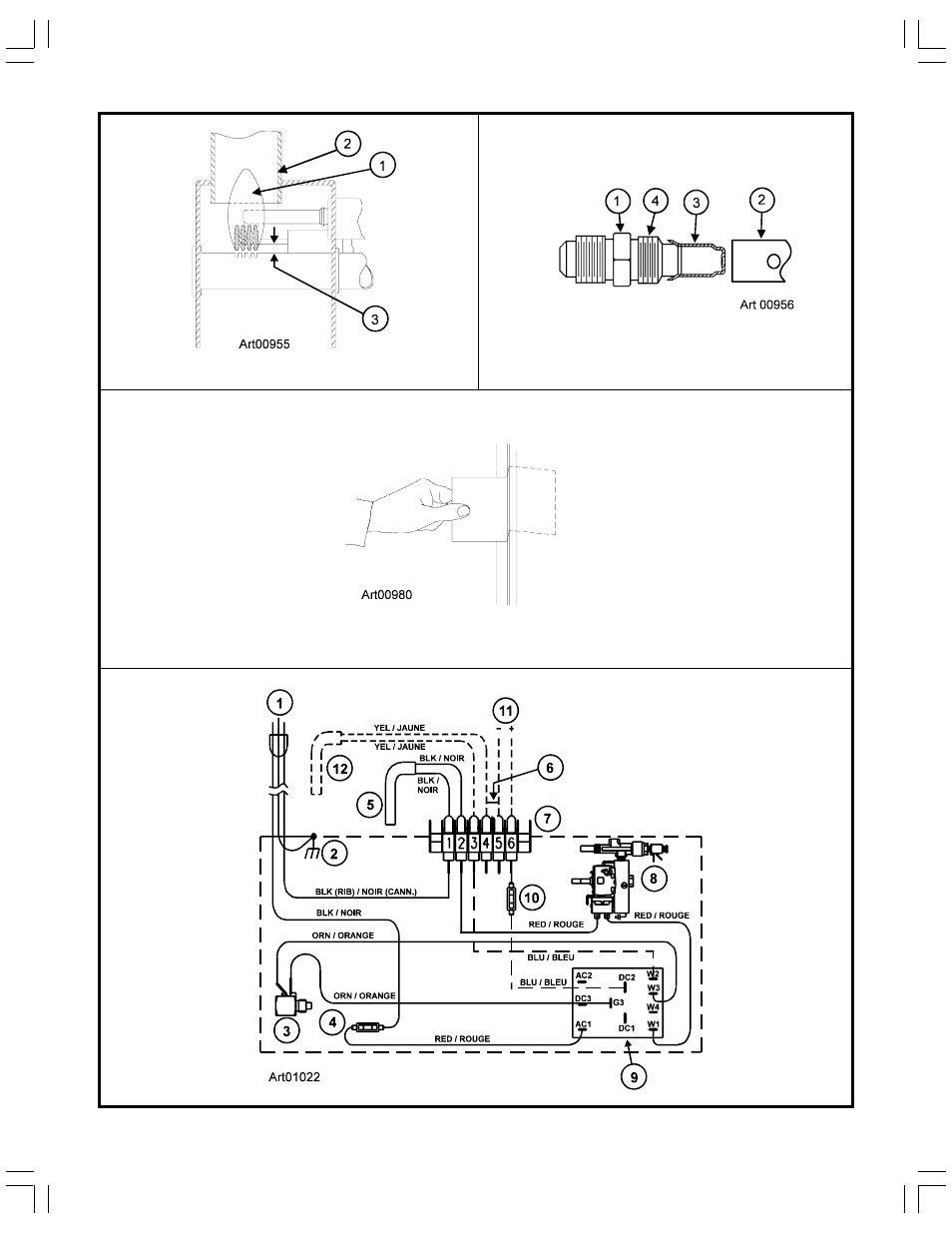 Graphic art00980, Graphic art00955, Graphic art01022 | Norcold N260 User Manual | Page 14 / 17
