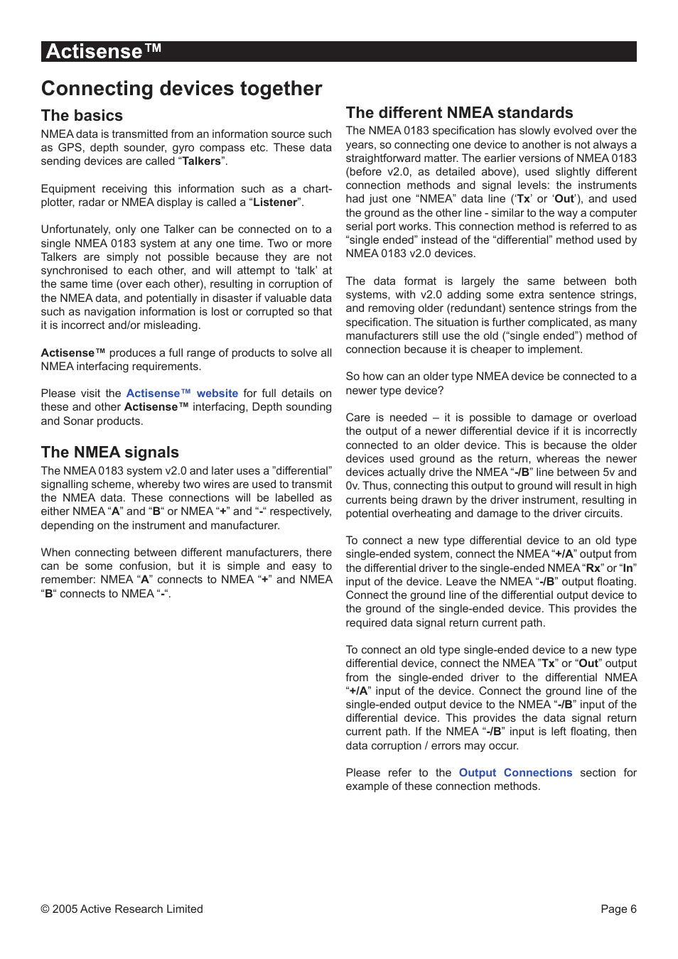 Connecting devices together, The basics, The nmea signals | The different nmea standards | NDC comm NDC-3 User Manual | Page 6 / 12