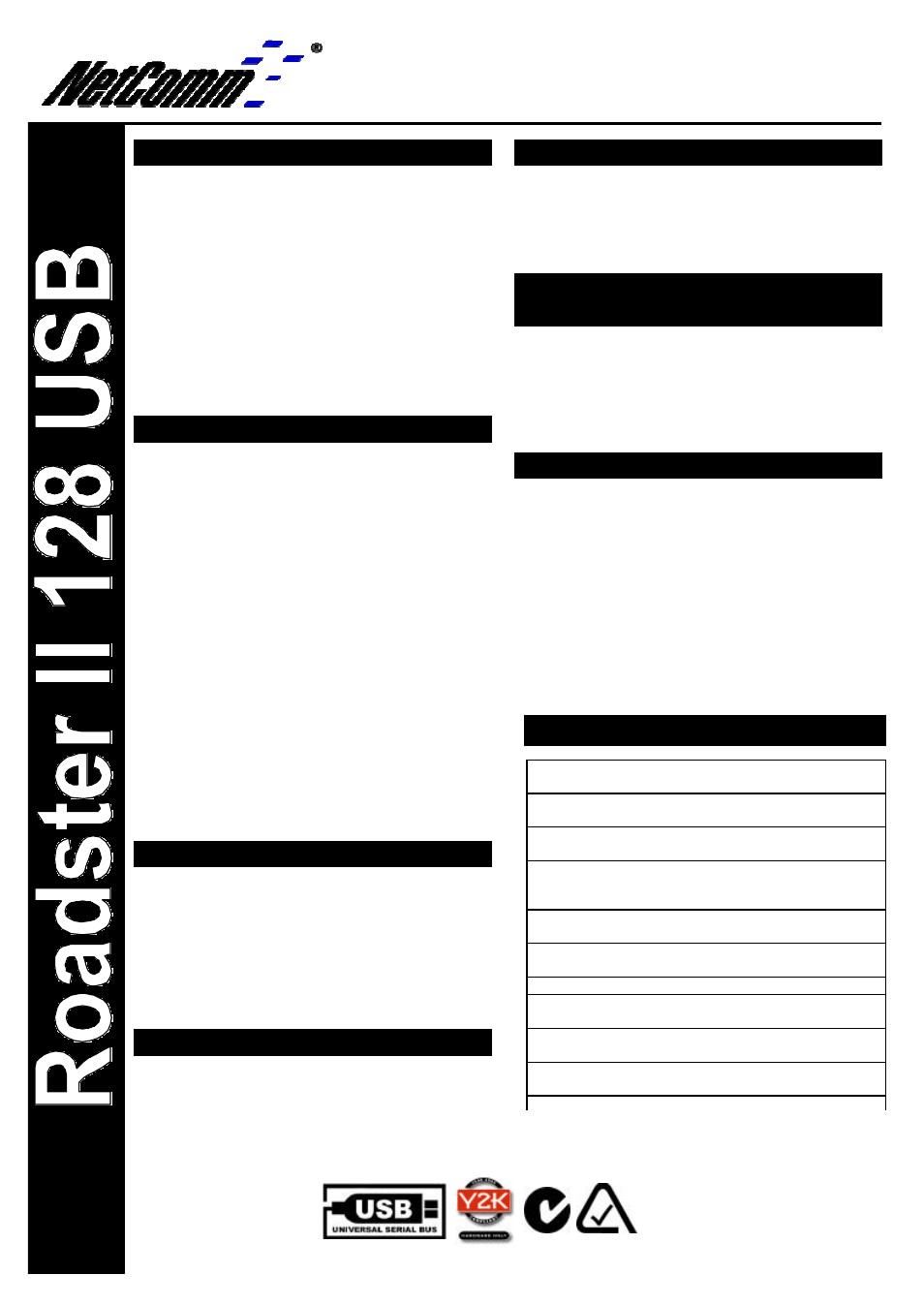 NetComm 128Kbps ISDN Terminal Adapter II 128 USB User Manual | 1 page