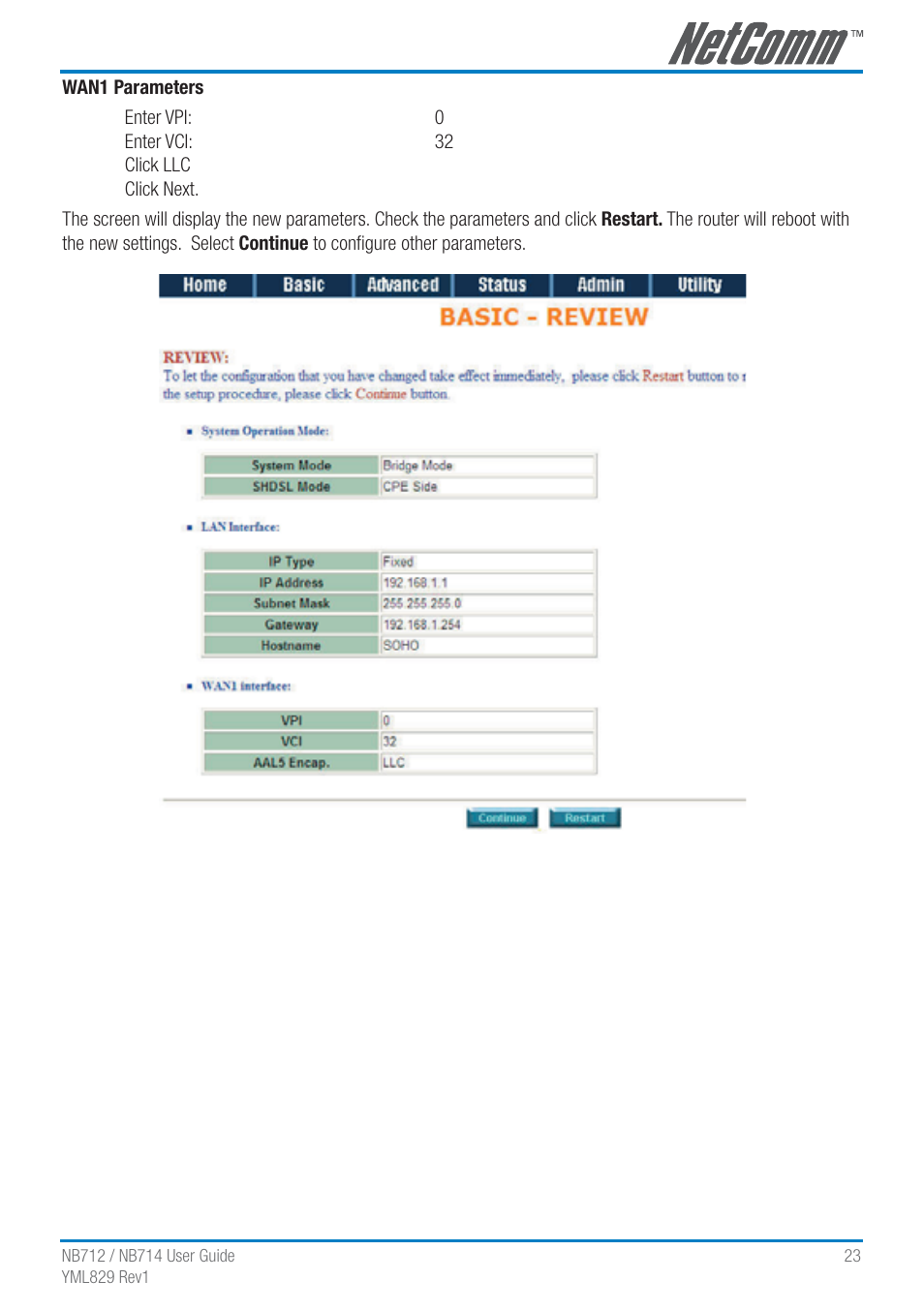 NetComm G.SHDSL 4-port Security Modem Routers NB712 User Manual | Page 23 / 117