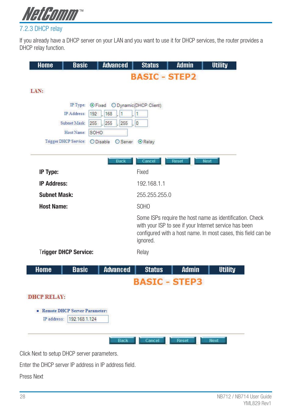 NetComm G.SHDSL 4-port Security Modem Routers NB712 User Manual | Page 28 / 117