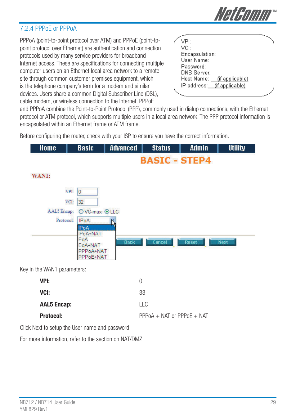 NetComm G.SHDSL 4-port Security Modem Routers NB712 User Manual | Page 29 / 117