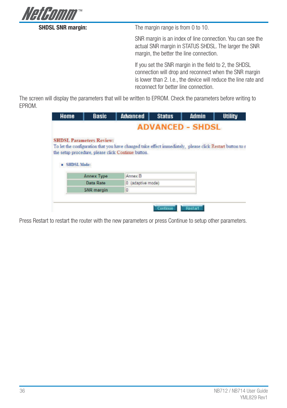 NetComm G.SHDSL 4-port Security Modem Routers NB712 User Manual | Page 36 / 117