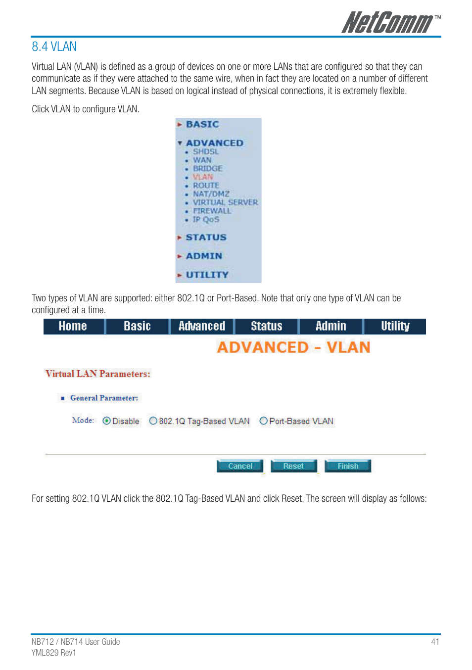 4 vlan | NetComm G.SHDSL 4-port Security Modem Routers NB712 User Manual | Page 41 / 117