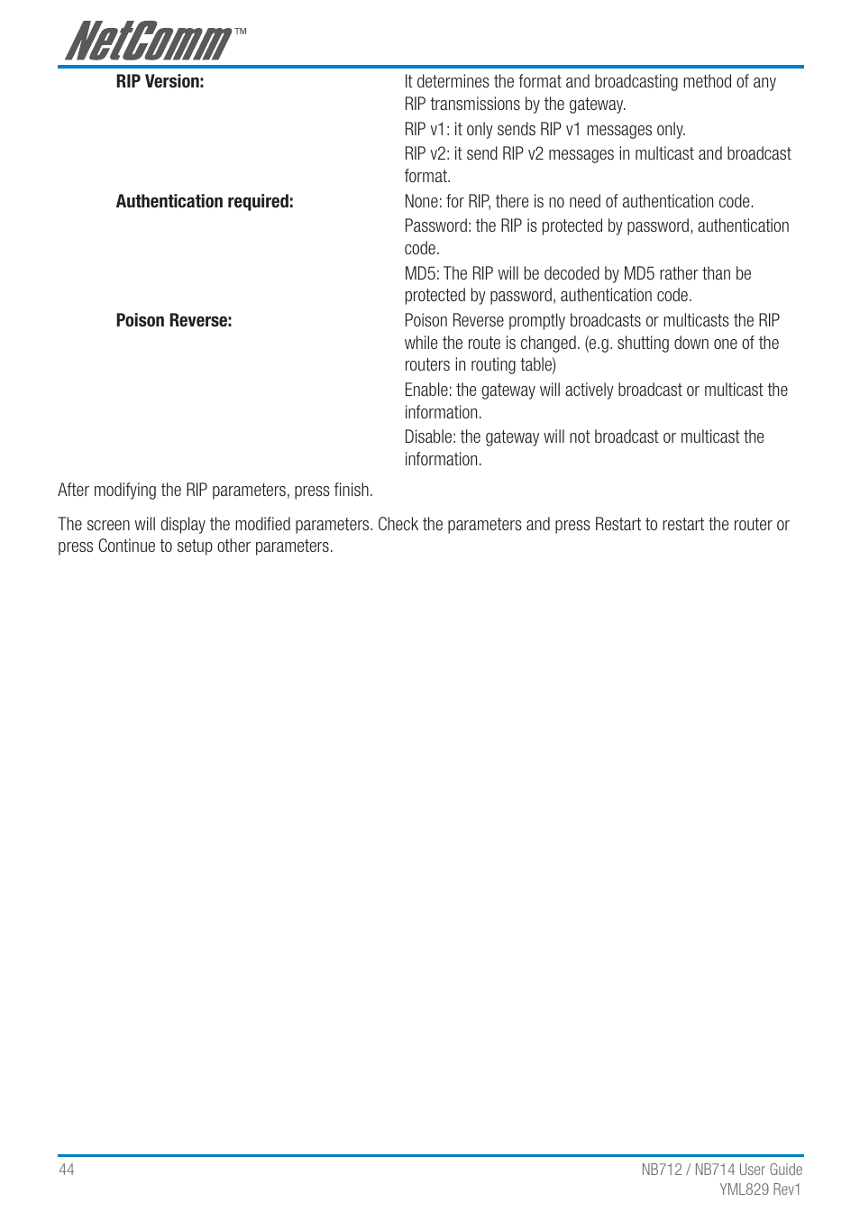 NetComm G.SHDSL 4-port Security Modem Routers NB712 User Manual | Page 44 / 117