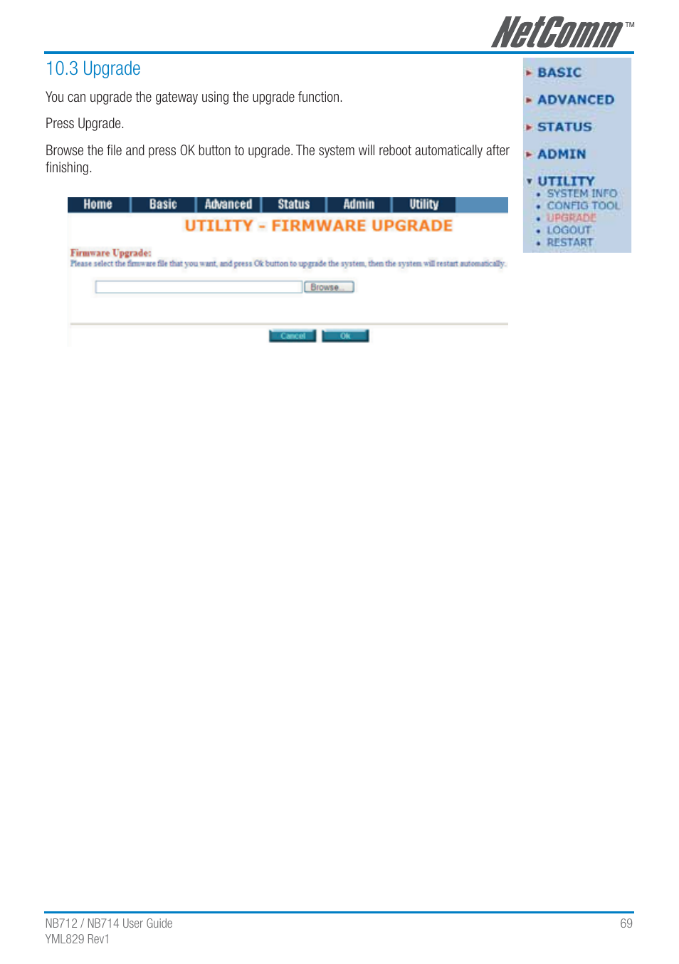 3 upgrade | NetComm G.SHDSL 4-port Security Modem Routers NB712 User Manual | Page 69 / 117