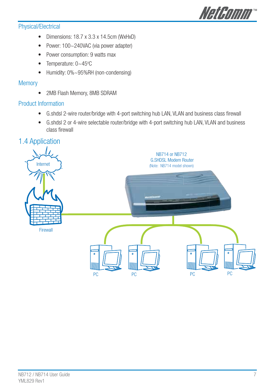 4 application | NetComm G.SHDSL 4-port Security Modem Routers NB712 User Manual | Page 7 / 117