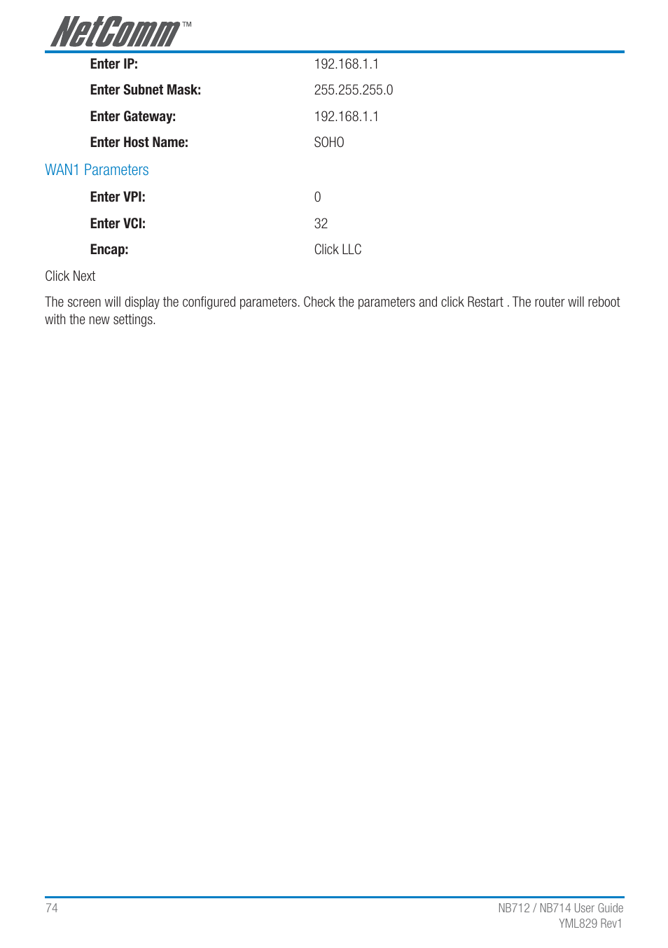 NetComm G.SHDSL 4-port Security Modem Routers NB712 User Manual | Page 74 / 117