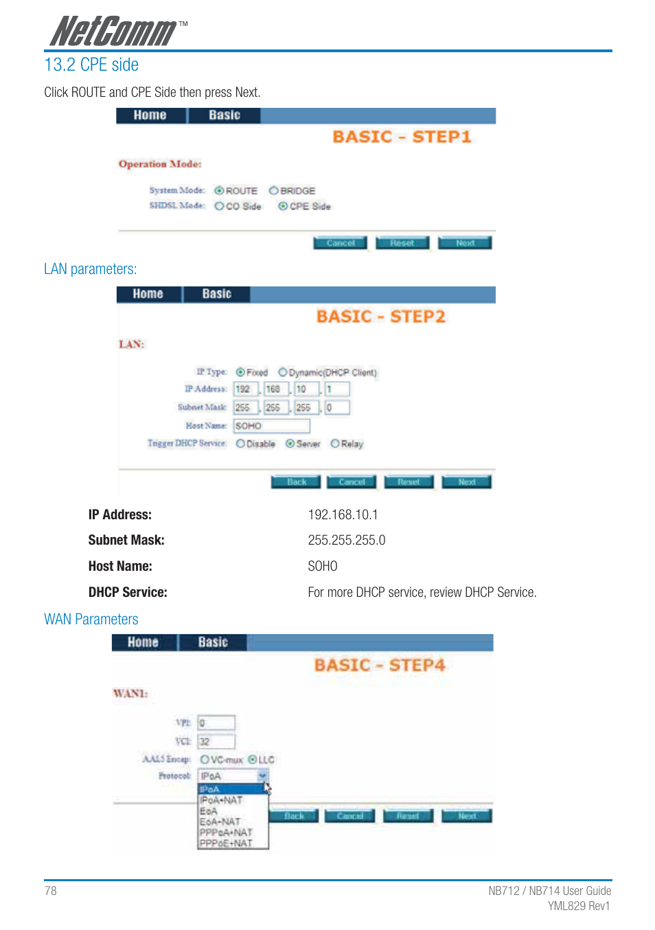 2 cpe side | NetComm G.SHDSL 4-port Security Modem Routers NB712 User Manual | Page 78 / 117