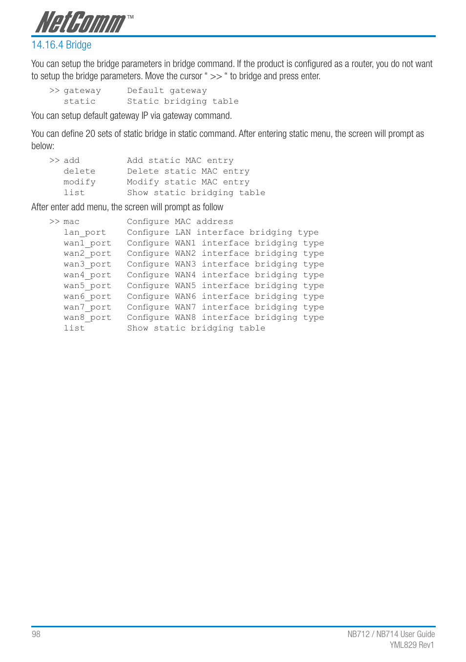 4 bridge | NetComm G.SHDSL 4-port Security Modem Routers NB712 User Manual | Page 98 / 117