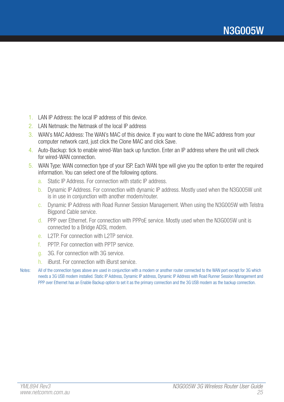 N3g005w | NetComm 3G Wireless Router User N3G005W User Manual | Page 25 / 80
