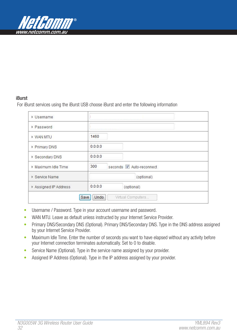NetComm 3G Wireless Router User N3G005W User Manual | Page 32 / 80