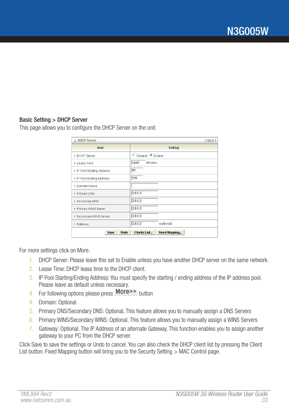 N3g005w | NetComm 3G Wireless Router User N3G005W User Manual | Page 33 / 80