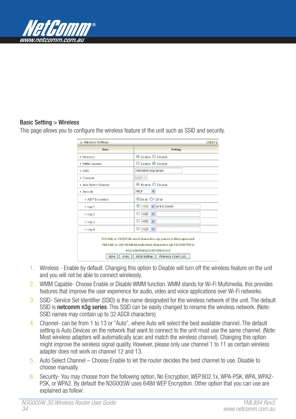 NetComm 3G Wireless Router User N3G005W User Manual | Page 34 / 80