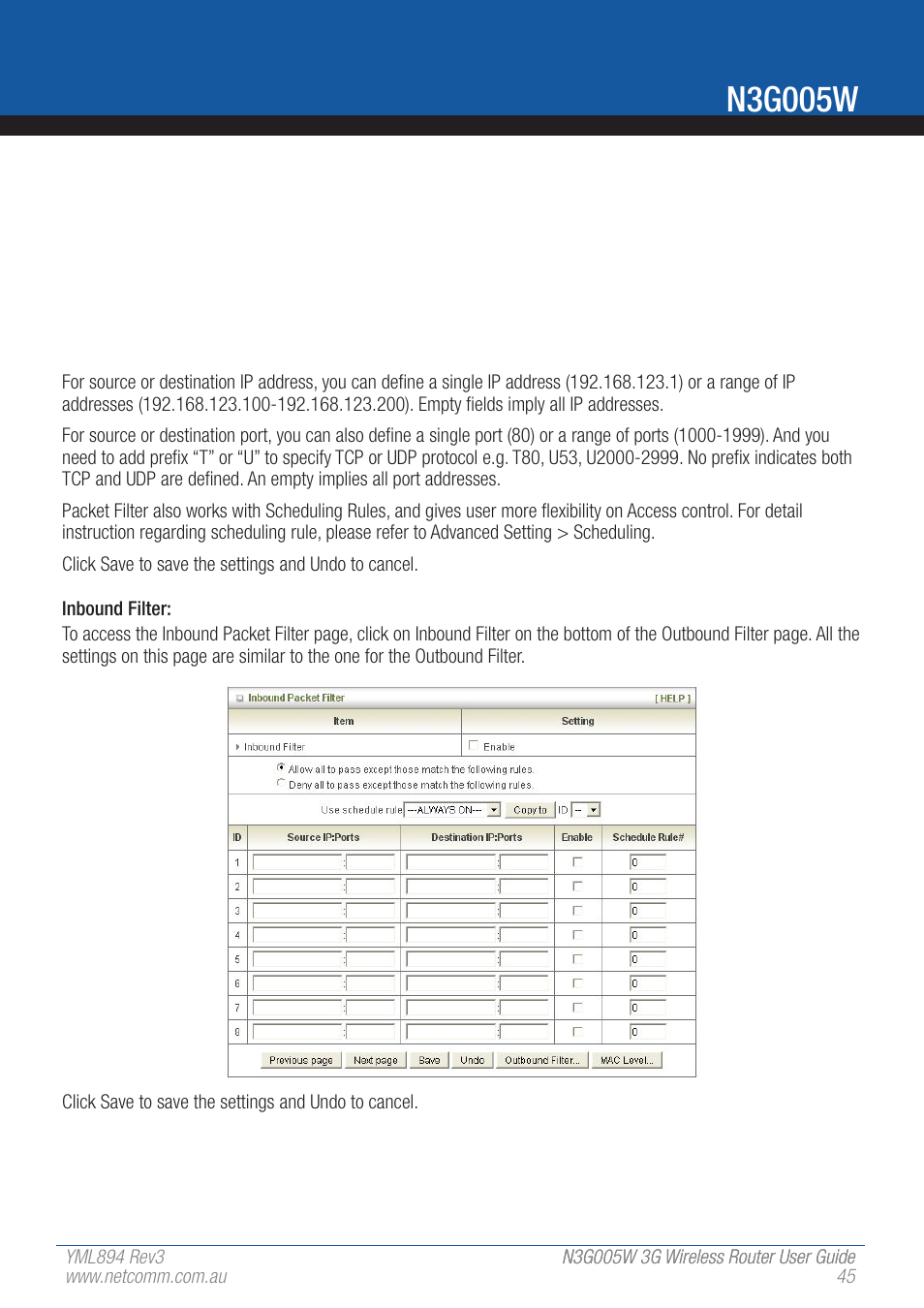 N3g005w | NetComm 3G Wireless Router User N3G005W User Manual | Page 45 / 80