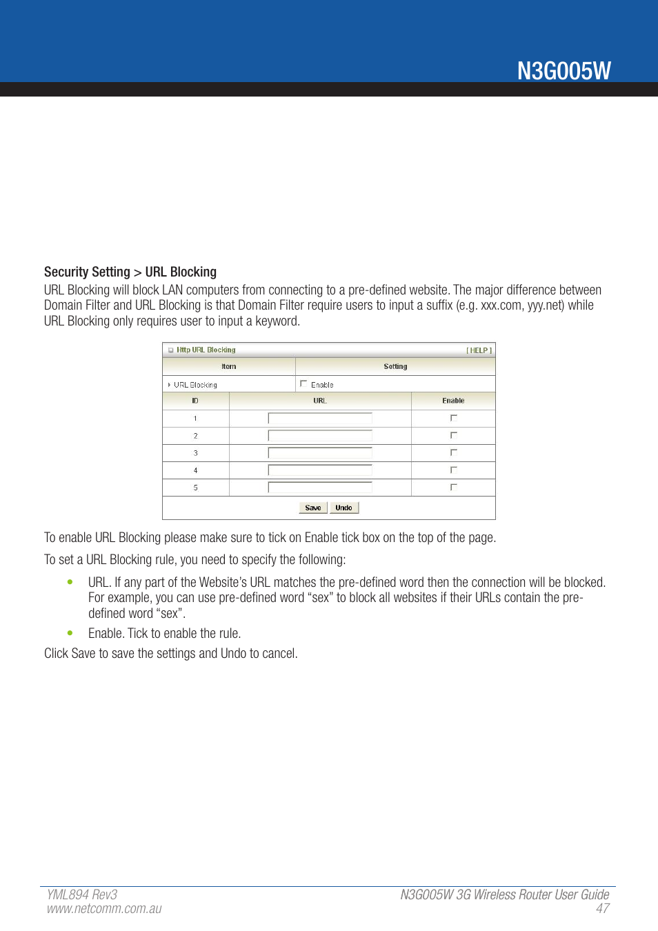N3g005w | NetComm 3G Wireless Router User N3G005W User Manual | Page 47 / 80