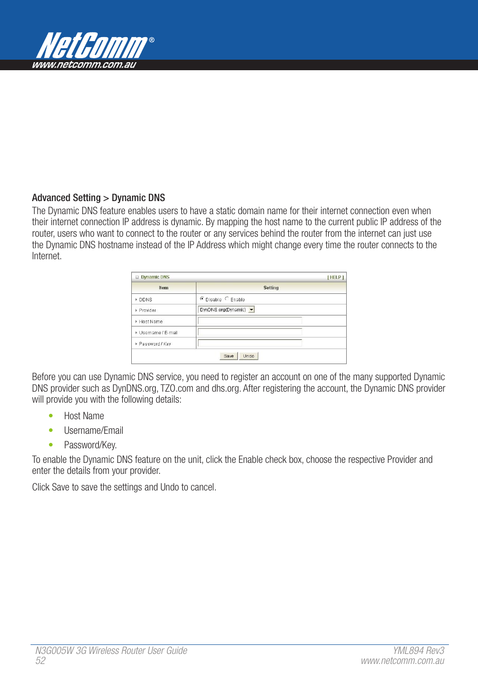 NetComm 3G Wireless Router User N3G005W User Manual | Page 52 / 80