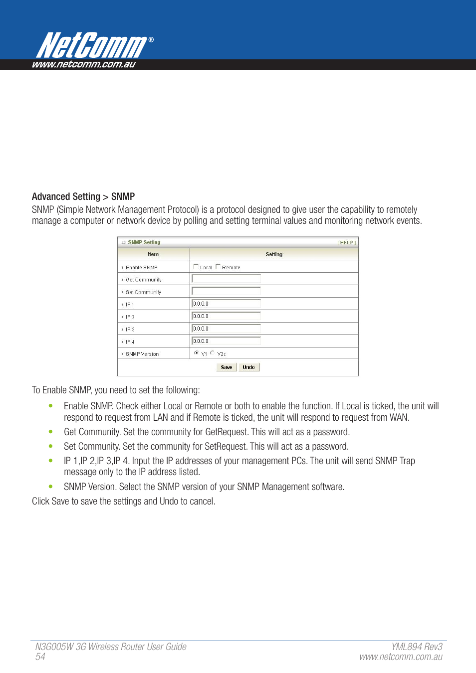 NetComm 3G Wireless Router User N3G005W User Manual | Page 54 / 80