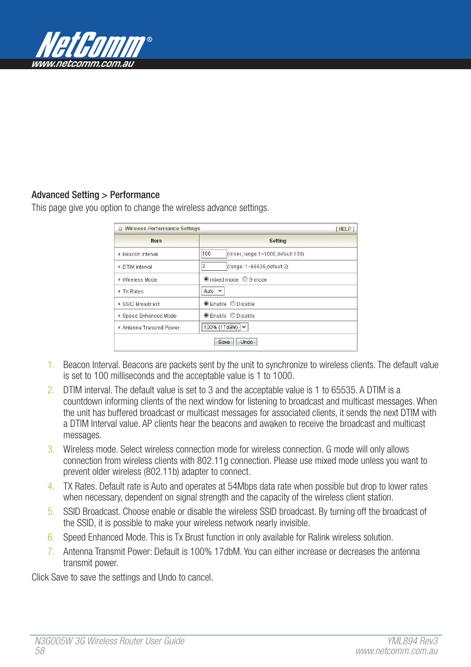 NetComm 3G Wireless Router User N3G005W User Manual | Page 58 / 80
