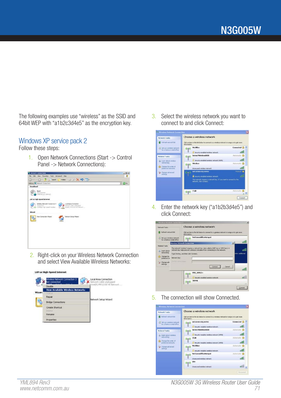N3g005w | NetComm 3G Wireless Router User N3G005W User Manual | Page 71 / 80