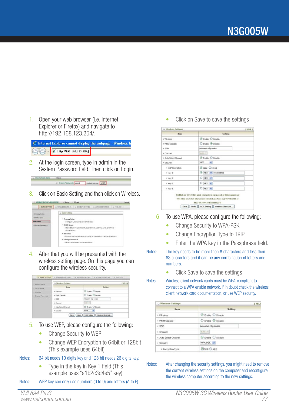 N3g005w | NetComm 3G Wireless Router User N3G005W User Manual | Page 77 / 80