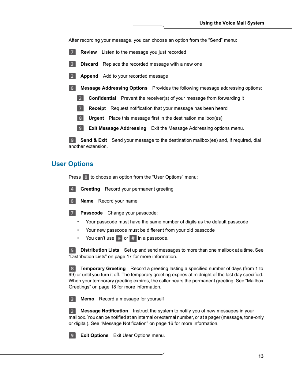 User options | NetComm 3100 User Manual | Page 13 / 22