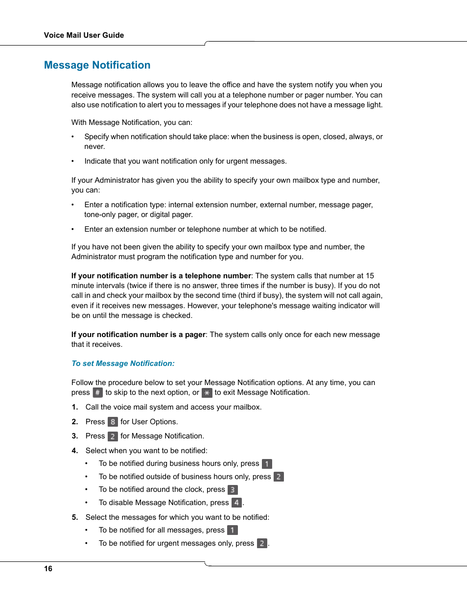 Message notification | NetComm 3100 User Manual | Page 16 / 22