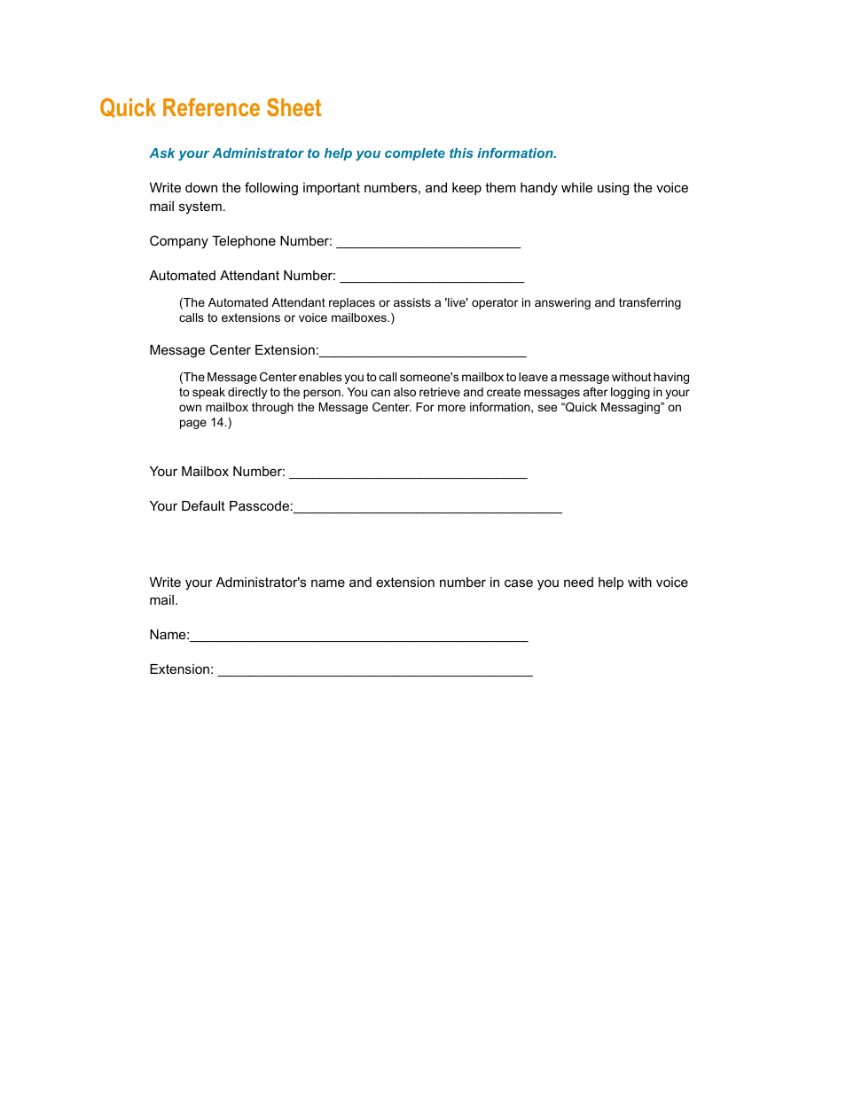 Quick reference sheet | NetComm 3100 User Manual | Page 3 / 22