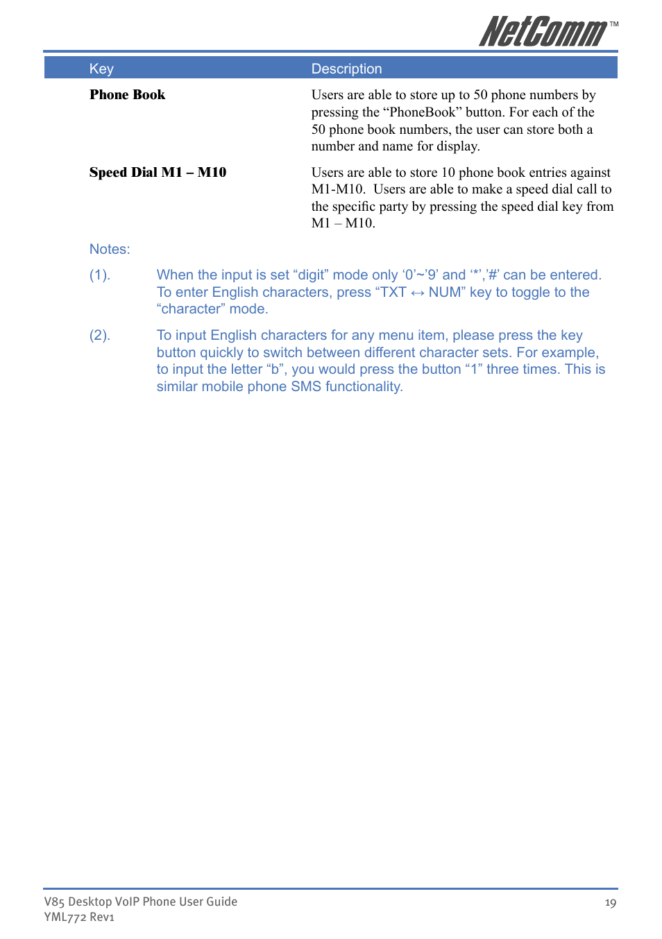 NetComm V85 User Manual | Page 19 / 61