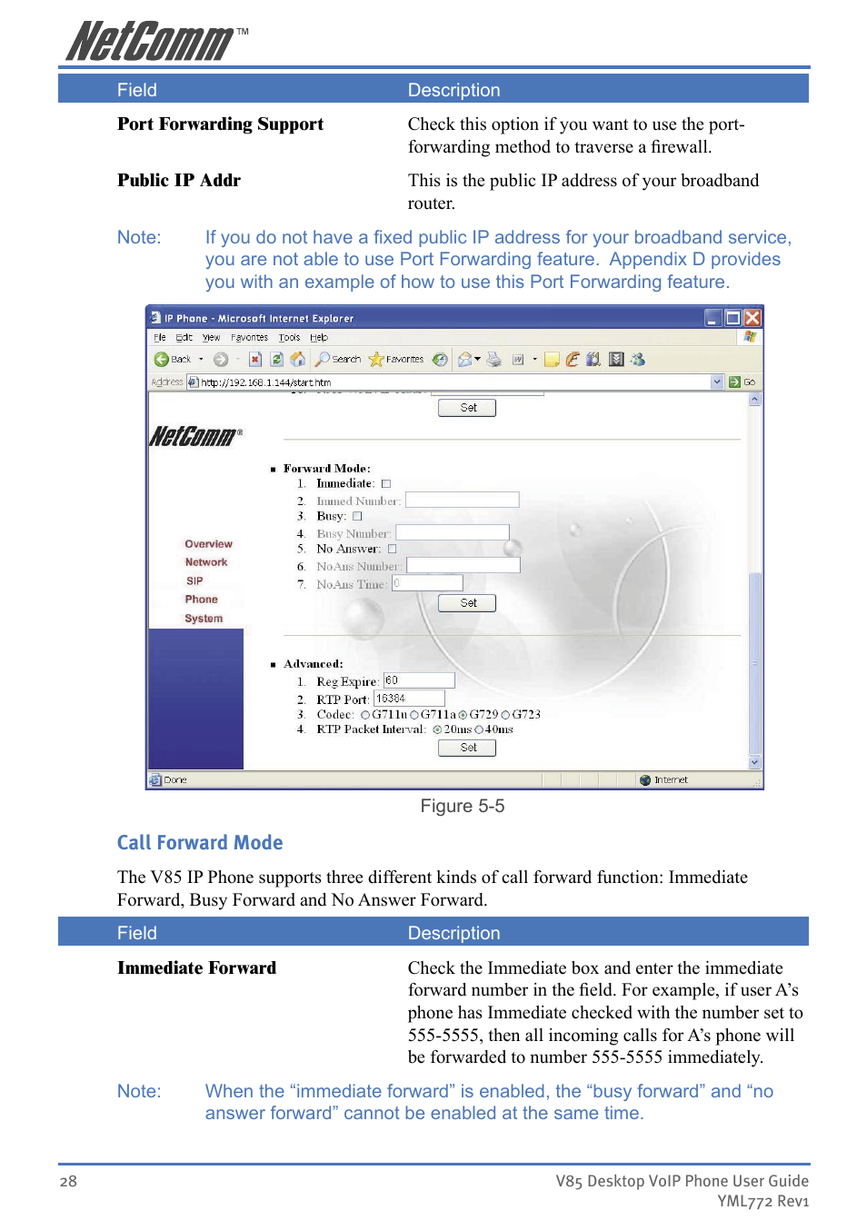 NetComm V85 User Manual | Page 28 / 61