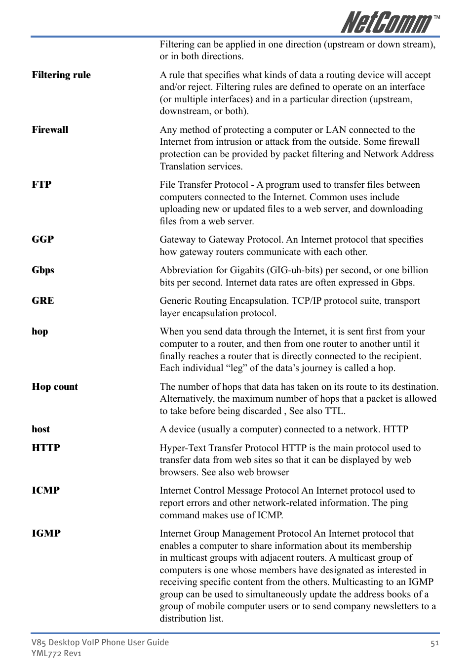 NetComm V85 User Manual | Page 51 / 61