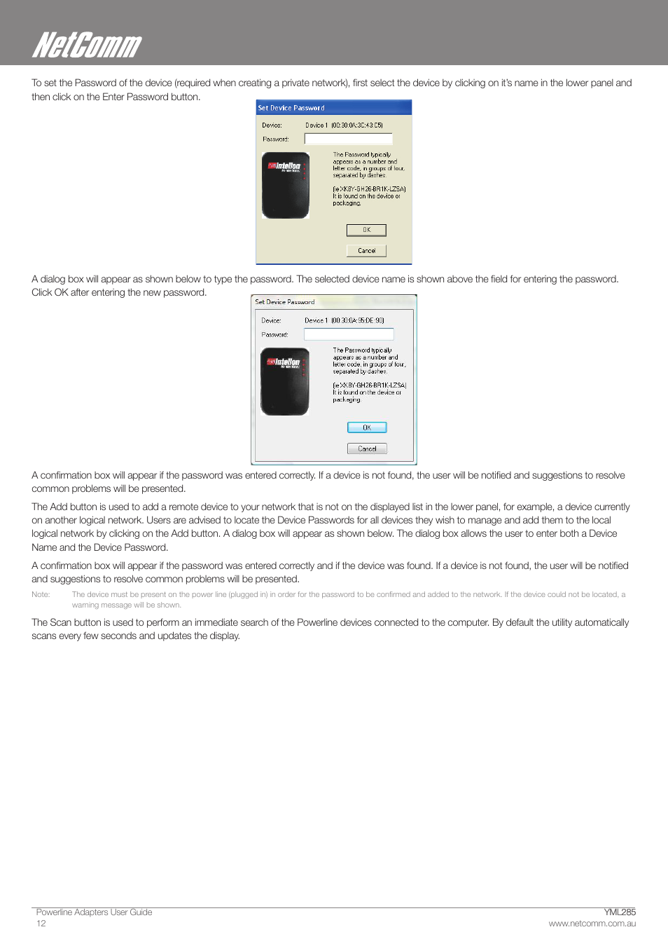 NetComm Powerline Adapter 85Mbps User Manual | Page 12 / 26