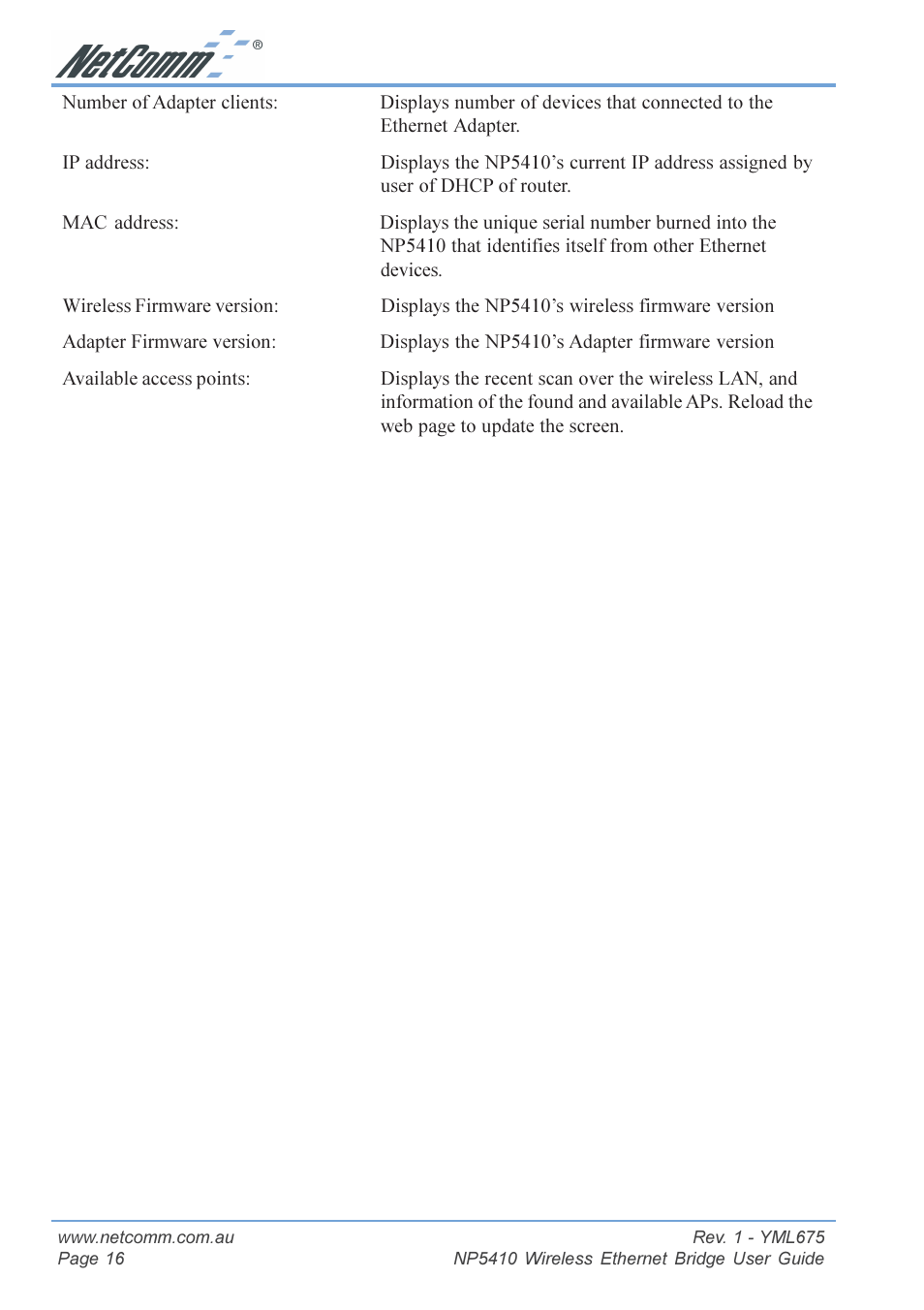 NetComm NP5410 User Manual | Page 16 / 32