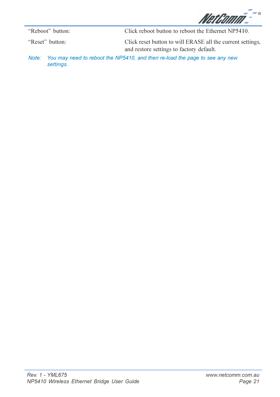 NetComm NP5410 User Manual | Page 21 / 32