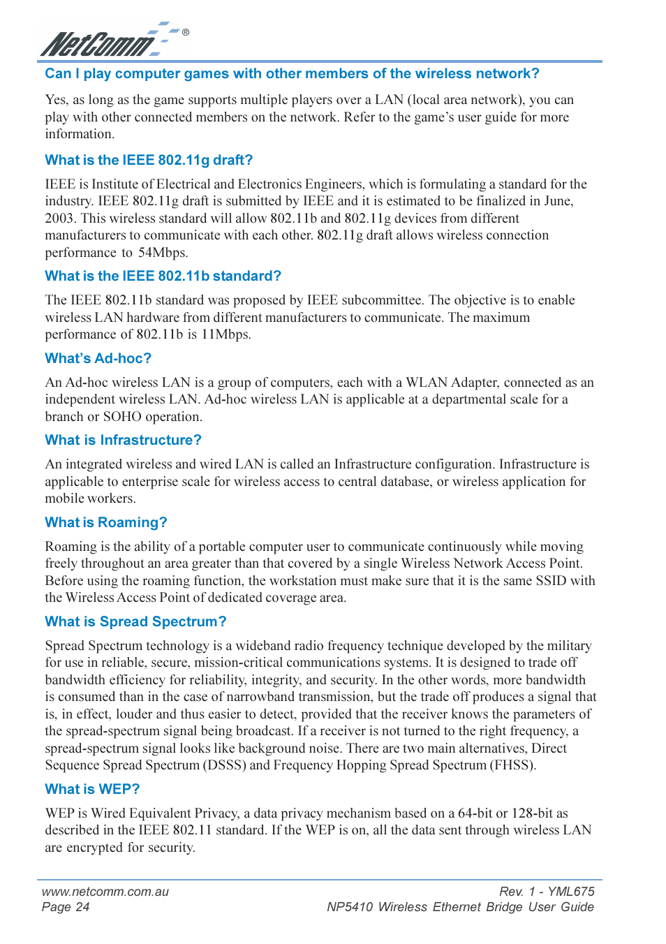 Glossary | NetComm NP5410 User Manual | Page 24 / 32