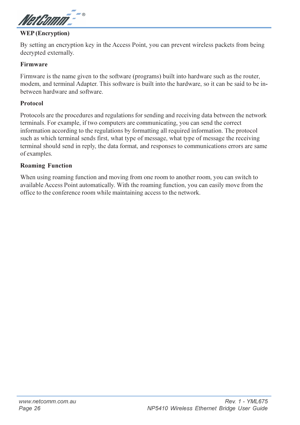Product specifications | NetComm NP5410 User Manual | Page 26 / 32