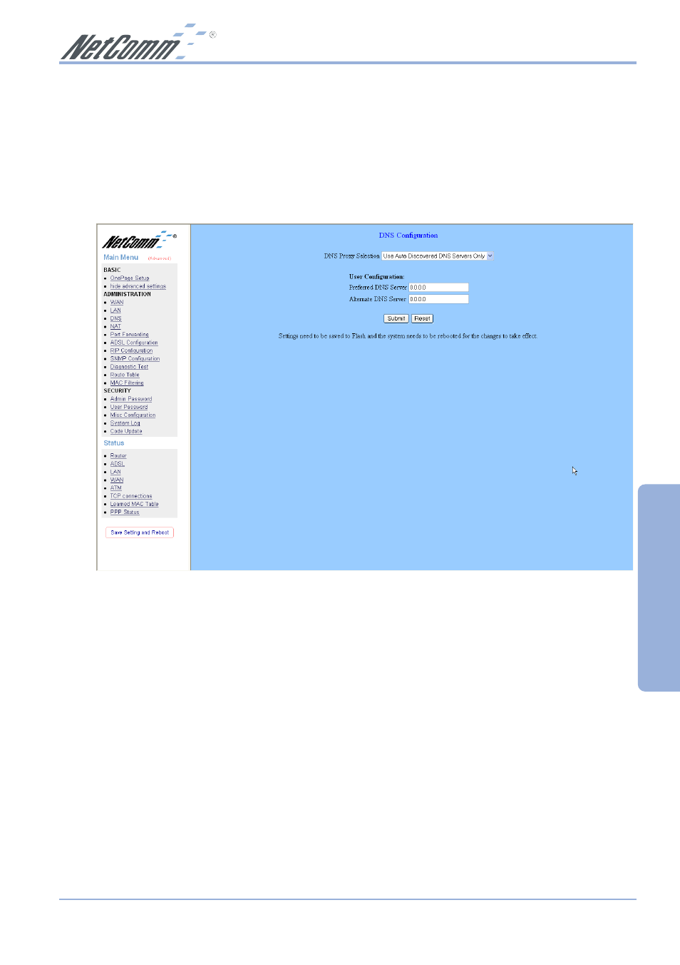 Advanced | NetComm NB1300 Plus 4W User Manual | Page 45 / 84