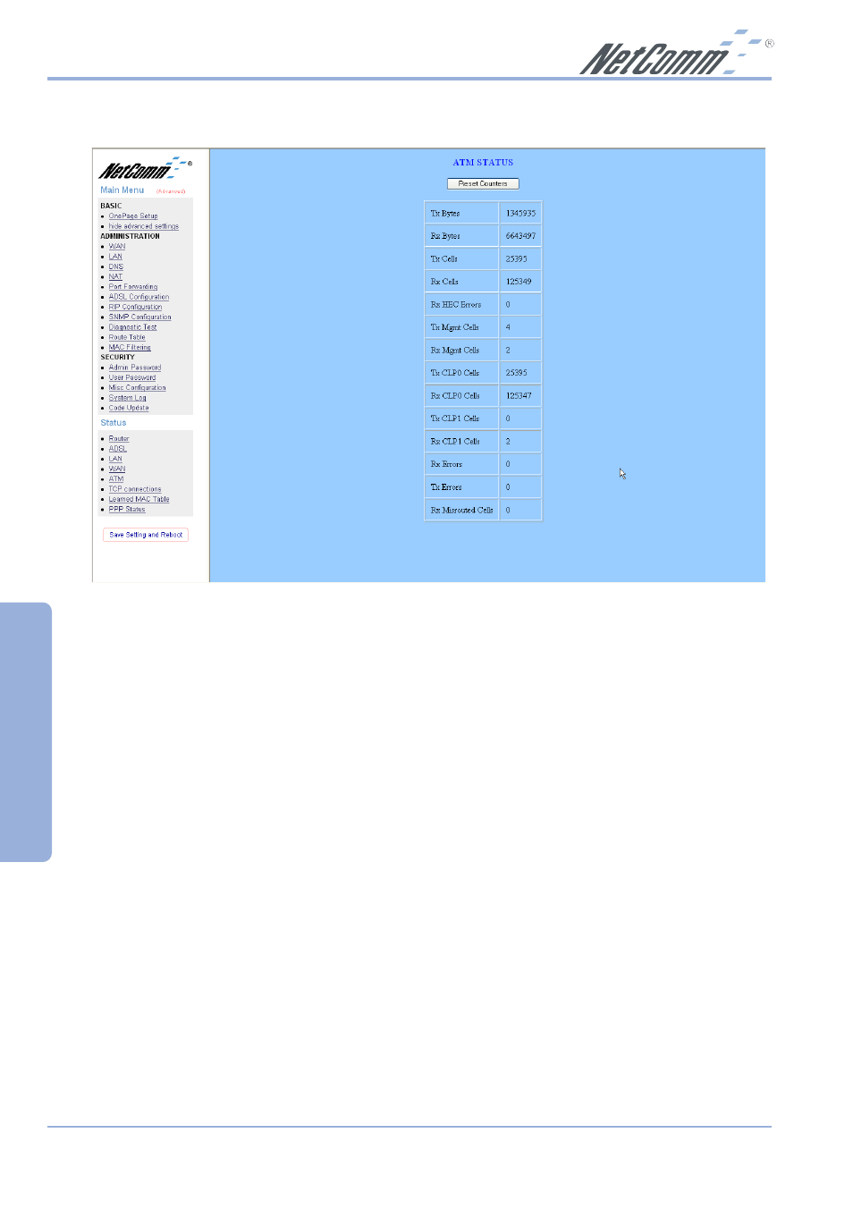 Advanced | NetComm NB1300 Plus 4W User Manual | Page 66 / 84