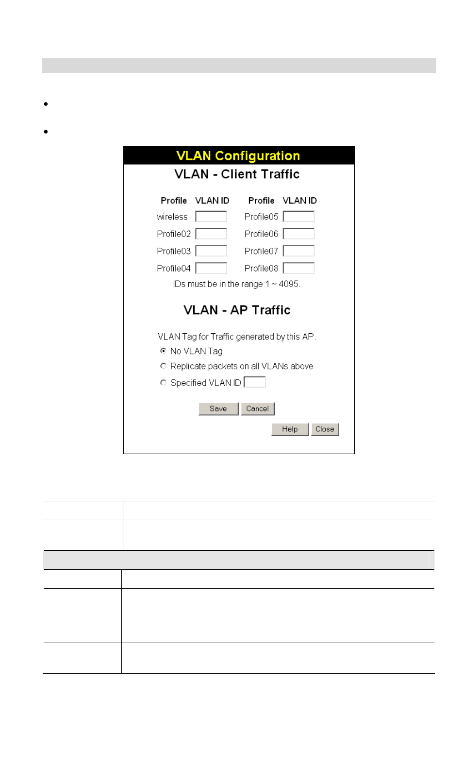 Vlan configuration screen, Data - vlan configuation screen | NetComm Wireless Access Point NP720 User Manual | Page 21 / 118