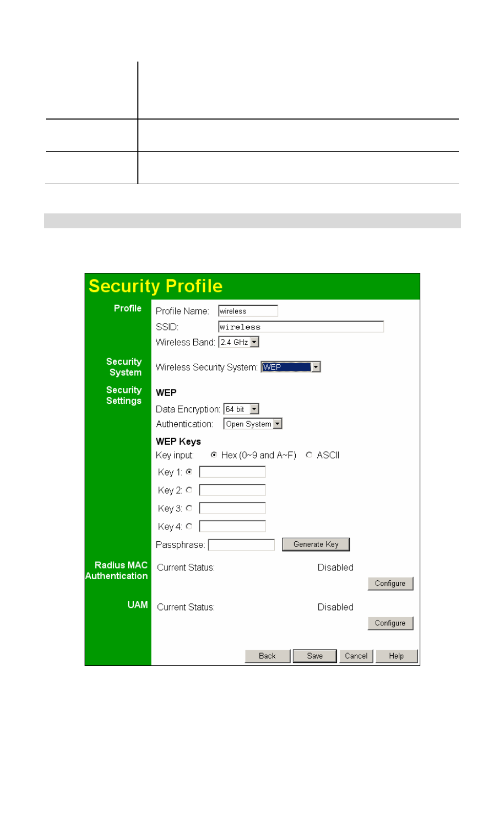 Security settings - wep | NetComm Wireless Access Point NP720 User Manual | Page 28 / 118