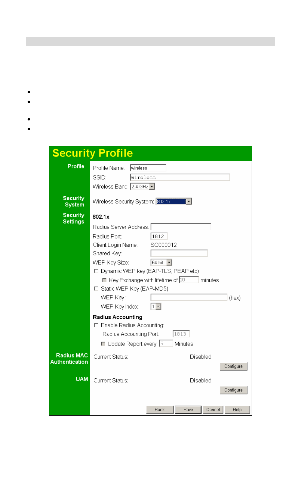 Security settings - 802.1x | NetComm Wireless Access Point NP720 User Manual | Page 39 / 118