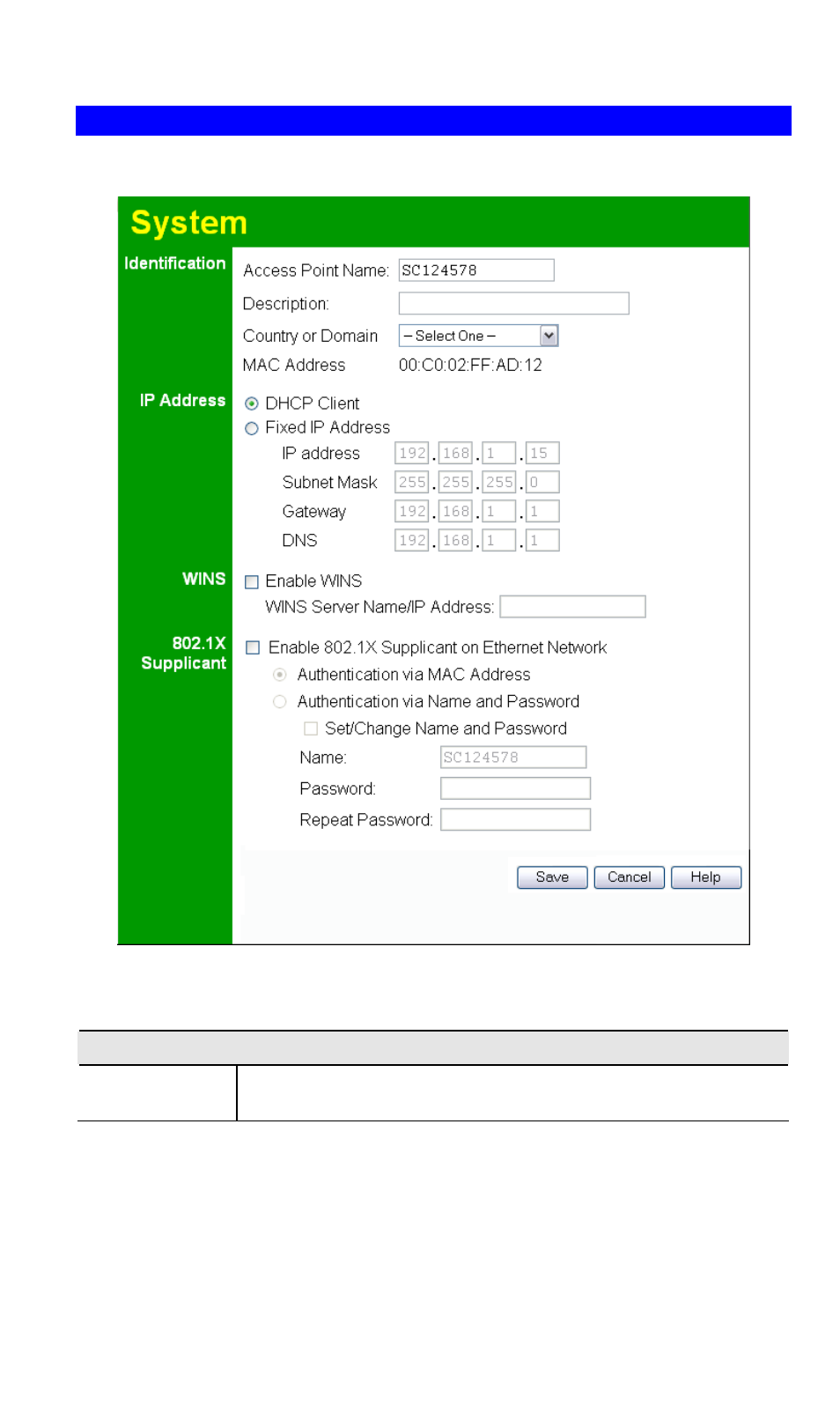 System screen, Data - system screen | NetComm Wireless Access Point NP720 User Manual | Page 42 / 118
