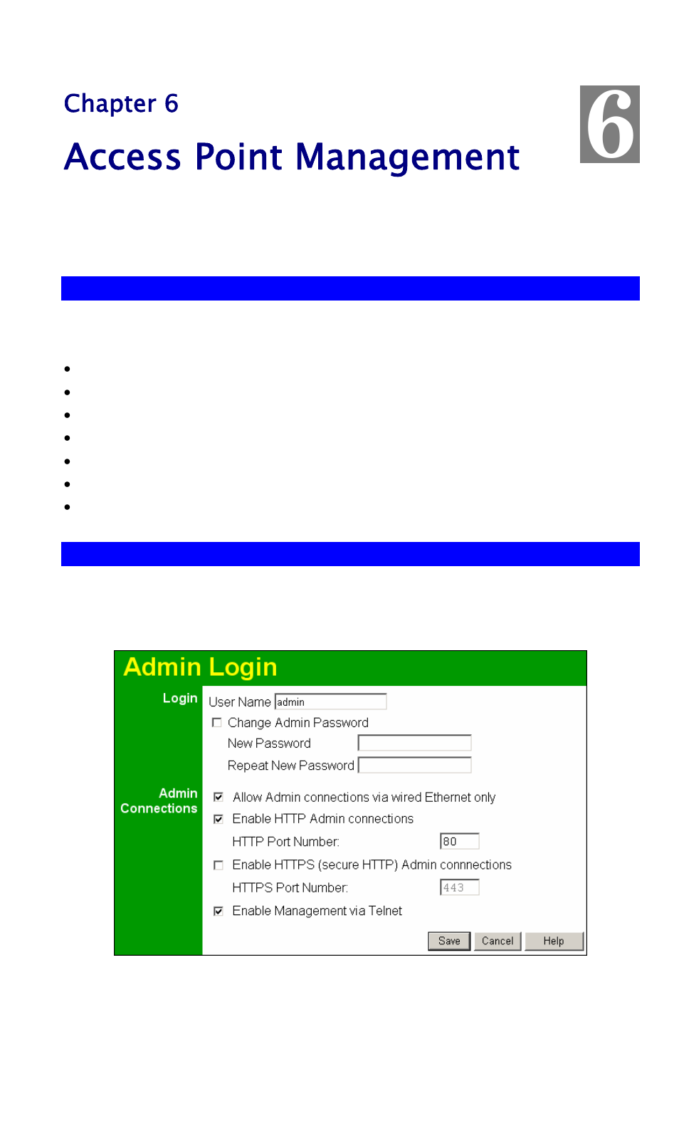 Chapter 6 access point management, Overview, Admin login screen | Access point management | NetComm Wireless Access Point NP720 User Manual | Page 75 / 118